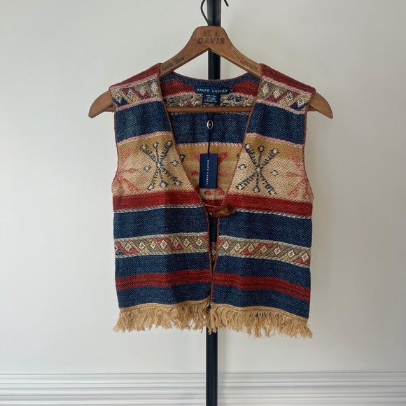 Ralph Lauren Red and Blue Patterned Vest